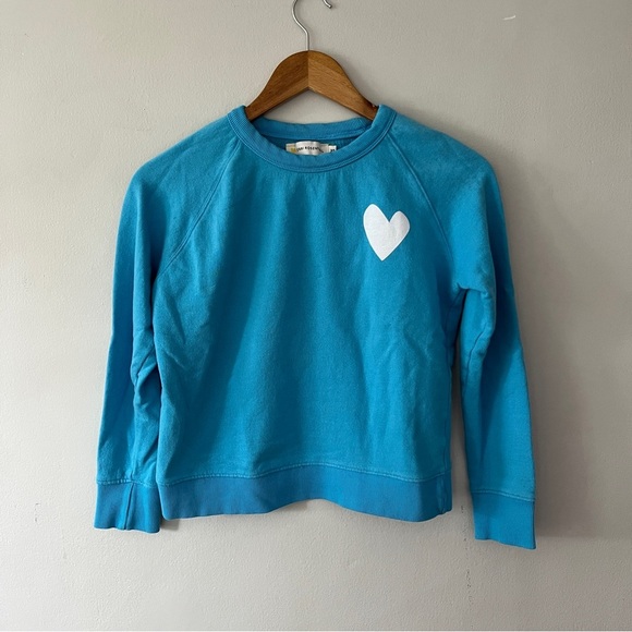 Kerri Rosenthal Blue Crewneck Sweatshirt with White Heart Size XS - Picture 1 of 3